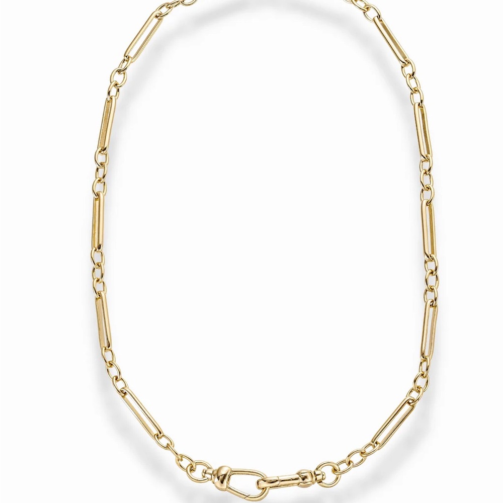 Contemporary Gold Plated Carabiner Sister Hook Mixed Chain Necklace
